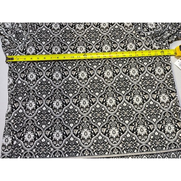 JM Collection Womens 3X Jacquard Blouse Deep Black CB - Picture 5 of 9